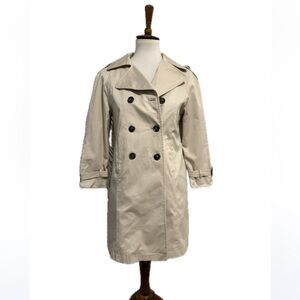 ZARA Cotton Canvas Tan Trench Coat Size Medium